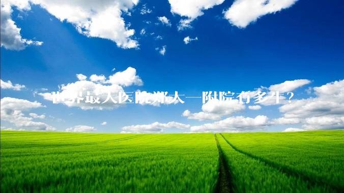 世界最大医院郑大一附院有多牛？