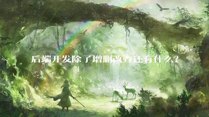 后端开发除了增删改查还有什么？