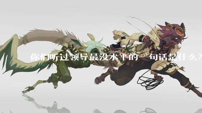 你们听过领导最没水平的一句话是什么？